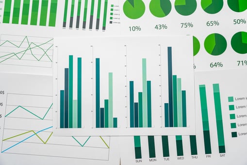 Graphics and charts showing ROI data or purpose metrics