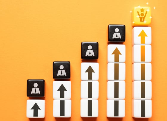 Company growth chart (A line graph showing a company's growth over time) Marketing team celebrating success (A group of people celebrating their success)